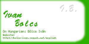 ivan bolcs business card